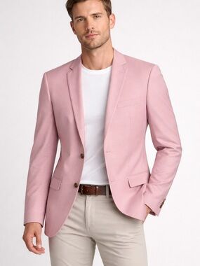 Men's Pink Blazer - Tailored Casual Jacket